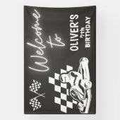 ゴーカート、レーシングカーボーイ誕生日 横断幕 (縦)