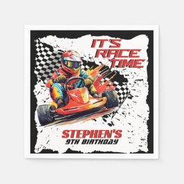 ゴーカート・レーシング誕生日パーティー スタンダードカクテルナプキン