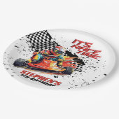 ゴーカート・レーシング誕生日パーティー ペーパープレート (アングル)