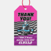 ゴーカート・レーシング・カー女子バースデーパーティー ギフトタグ (正面)
