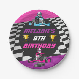 ゴーカート・レーシング・カー女子バースデーパーティー ペーパープレート