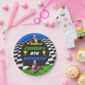 ゴーカート・レーシング・カー誕生日パーティー ペーパープレート (パーティー)