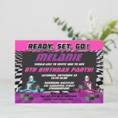 ゴーカート・レーシング・カー誕生日パーティー 招待状 (スタンド正面)
