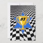 ゴーカート・レーシング・カー・ボーイ/ガール・フォト・バースデーパーティー 招待状 (裏面)