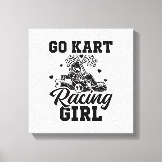 ゴーカート・レーシング・ガール | Go-Kartドライバギフトアイディア キャンバスプリント (正面)