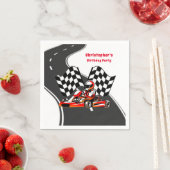 ゴーカート・レーシング・ボーイバースデーパーティーカスタム スタンダードカクテルナプキン (インサイチュ)