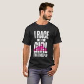 ゴーカート レース ガール 女性 私は女の子らしくレースをする Tシャツ (正面フル)