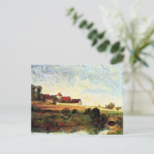 ゴーガン - グルエの農場、有名な絵画 ポストカード (スタンド正面)