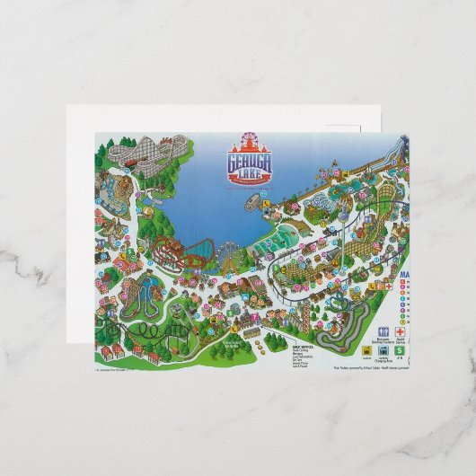 ゴーガ湖ポストカード！このオハイオ州をクラシック守る 箔シーズンポストカード (正面/裏面)