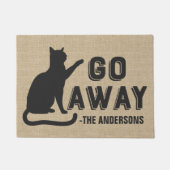 ゴーキャッ遠くにトおもしろいファミリー名モノグラムのカスタム名 ドアマット (正面)