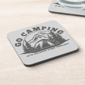 ゴーキャンピングよりも安いセラピーおもしろい引用文 コースター (左側)