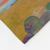 ゴーギャンの孔雀の風景 フリースブランケット (角)