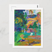 ゴーギャンの孔雀の風景 ポストカード (正面/裏面)