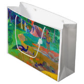 ゴーギャンの孔雀の風景 ラージペーパーバッグ (正面アングル)