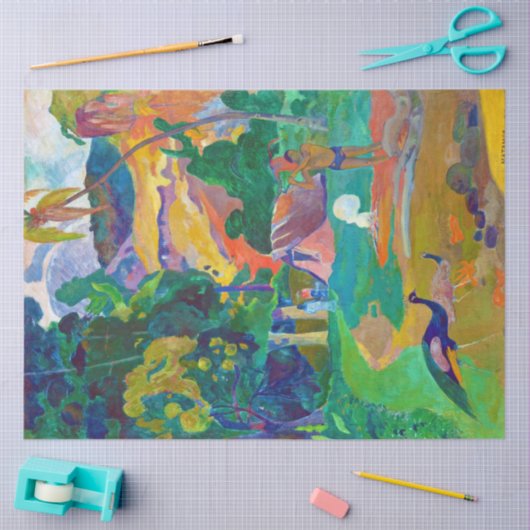 ゴーギャンの孔雀の風景 薄葉紙 (クラフト)