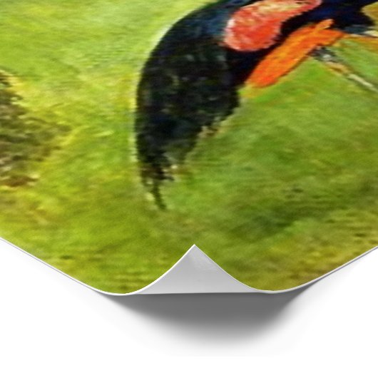 ゴーギャンの風景と孔雀のポスター ポスター (角)