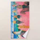 ゴーギャンビーチのライダー バスタオル (バスタオル)