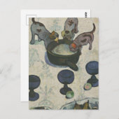 ゴーギャンヴィンテージ3匹の子犬たちとの静物生活 ポストカード (正面/裏面)