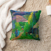 ゴーギャン・タヒチの道 クッション (ブランケット)