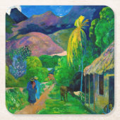 ゴーギャン・タヒチの道 スクエアペーパーコースター (正面)