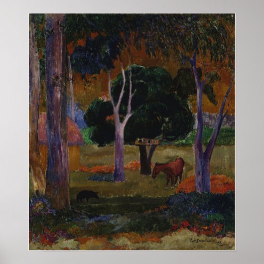 ゴーギャン – ヒヴァ・オア（豚と馬） 1903 ポスター (正面)