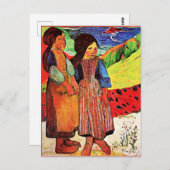 ゴーギャン – ブレトンガールズバイザシー ポストカード (正面/裏面)