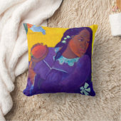 ゴーギャン・マンゴーの女性 クッション (ブランケット)