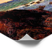 ゴーギャン – 岩と海、有名な絵画もの。 ポスター (角)