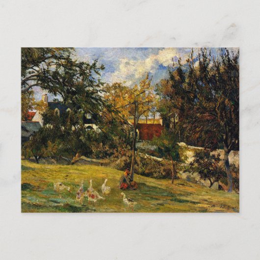 ゴーギャン – 草原のゲーゼ ポストカード (正面)