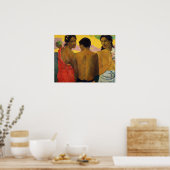 ゴーギャン – 1899年のタヒティア3人 ポスター (キッチン)