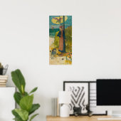 ゴーギャン – Breton Girl Spinning 1889 ポスター (ホームオフィス)