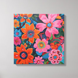 ゴーギンインスパイアピンクフローラ キャンバスプリント