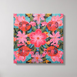 ゴーギンインスパイアピンクフローラ キャンバスプリント