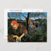 ゴーギンキリストの園のオリーブファインアート ポストカード (正面/裏面)