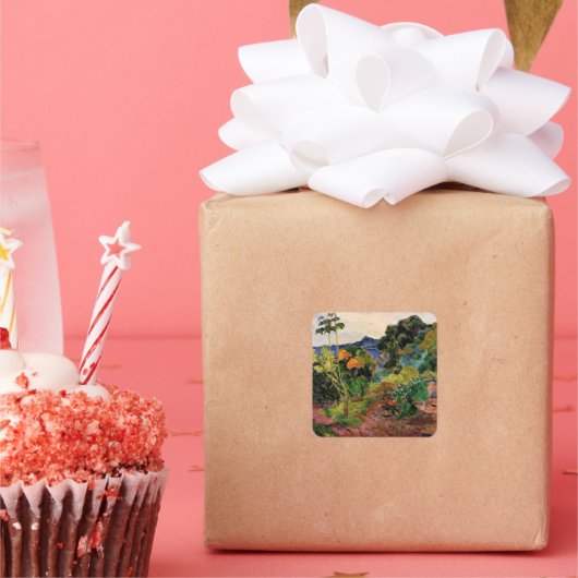 ゴーギン – マルティニークの風景 スクエアシール (パーティー)