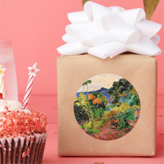 ゴーギン – マルティニークの風景 ラウンドシール (パーティー)