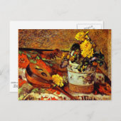 ゴーギン – マンドリナと花–1883 ポストカード (正面/裏面)