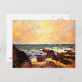 ゴーギン-岩と海， 1886絵画年 ポストカード (正面/裏面)
