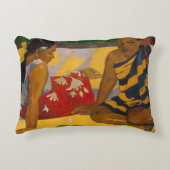 ゴーグインフランスのポリネシアタヒチ女子絵画ズ アクセントクッション (正面)