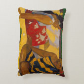 ゴーグインフランスのポリネシアタヒチ女子絵画ズ アクセントクッション (裏面(縦))