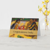 ゴーグインフランスのポリネシアタヒチ女子絵画ズ カード (黄色い花)