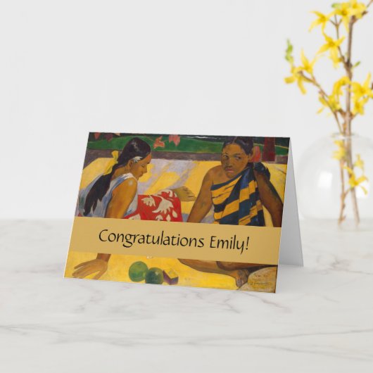 ゴーグインフランスのポリネシアタヒチ女子絵画ズ カード (黄色い花)