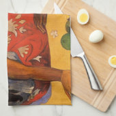 ゴーグインフランスのポリネシアタヒチ女子絵画ズ キッチンタオル (四つ折り)