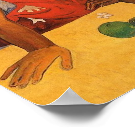 ゴーグインフランスのポリネシアタヒチ女子絵画ズ ポスター (角)