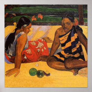 ゴーグインフランスのポリネシアタヒチ女子絵画ズ ポスター