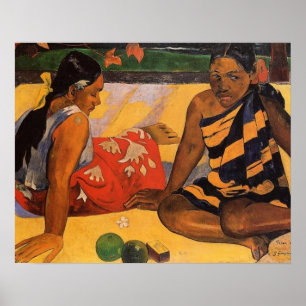 ゴーグインフランスのポリネシアタヒチ女子絵画ズ ポスター
