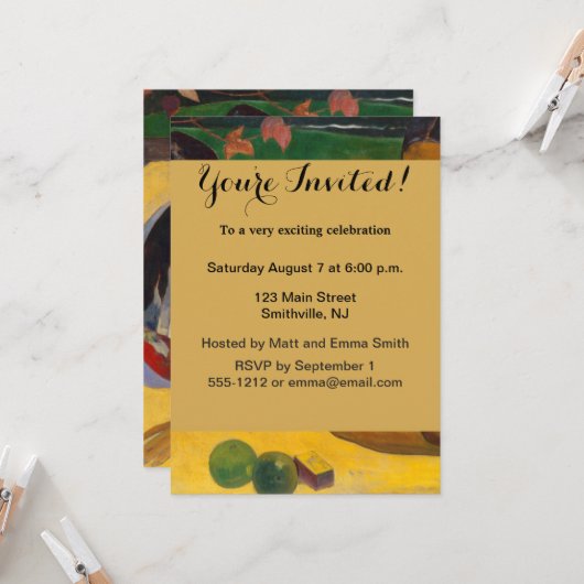 ゴーグインフランスのポリネシアタヒチ女子絵画ズ 招待状 (正面/裏面インサイチュ)