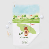 ゴーグランマグリーンバッグクラブモノグラムゴルフタオル ゴルフタオル (インサイチュ)