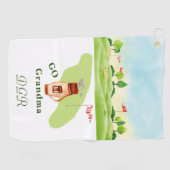 ゴーグランマグリーンバッグクラブモノグラムゴルフタオル ゴルフタオル (横)