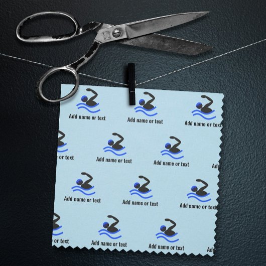 ゴーグルの泳ぐ人付きスイミングパターン文字 ファブリック